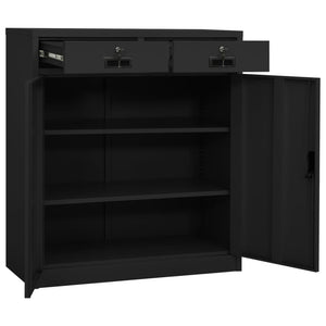 vidaXL Office Cabinet Anthracite 35.4"x15.7"x40.2" Steel-36