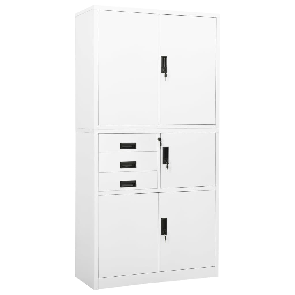 vidaXL Filing Cabinet Storage File Cabinet with Shelves for Living Room Steel-0