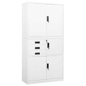 vidaXL Filing Cabinet Storage File Cabinet with Shelves for Living Room Steel-0