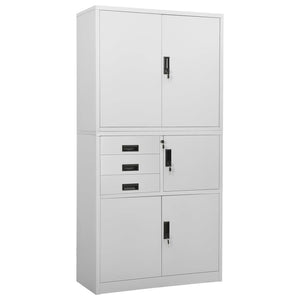 vidaXL Filing Cabinet Storage File Cabinet with Shelves for Living Room Steel-9