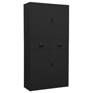 vidaXL Filing Cabinet Storage Metal Cabinet with Shelves for Office Steel-25