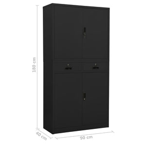 vidaXL Filing Cabinet Storage Metal Cabinet with Shelves for Office Steel-9