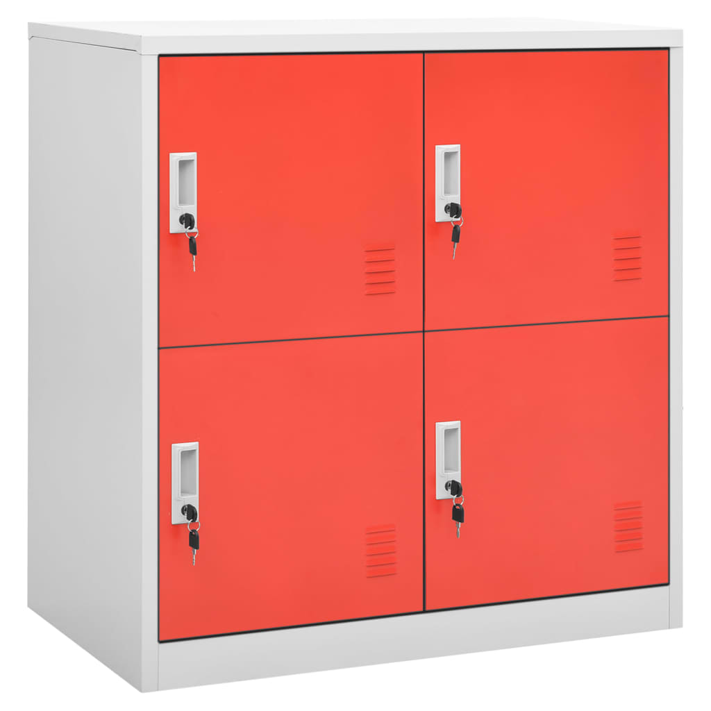 vidaXL Locker Cabinet Light Gray and Red 35.4"x17.7"x36.4" Steel-0