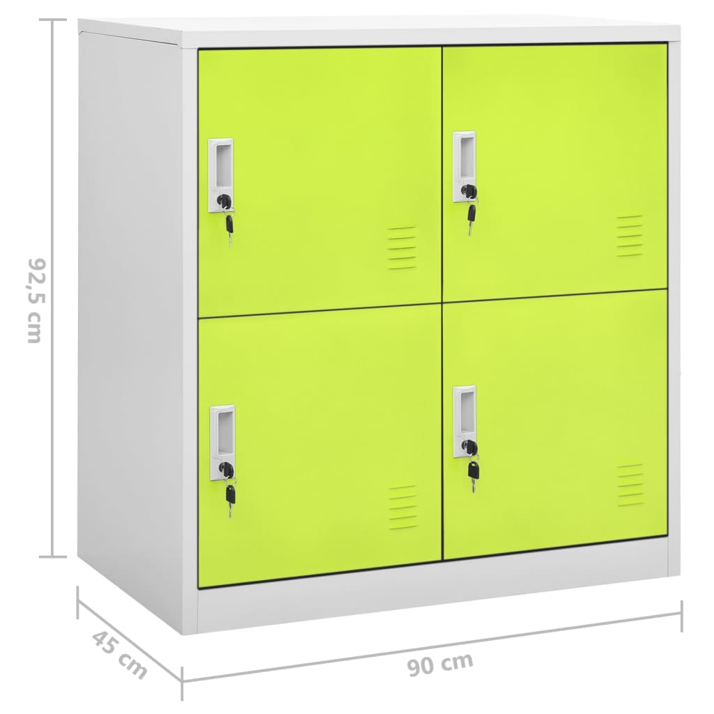 vidaXL Locker Cabinet Light Gray and Green 35.4"x17.7"x36.4" Steel-6