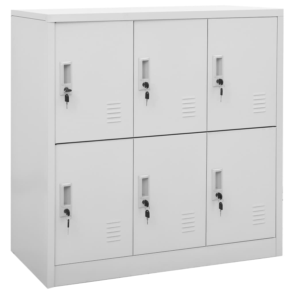 vidaXL Locker Cabinet Light Gray 35.4"x17.7"x36.4" Steel-0