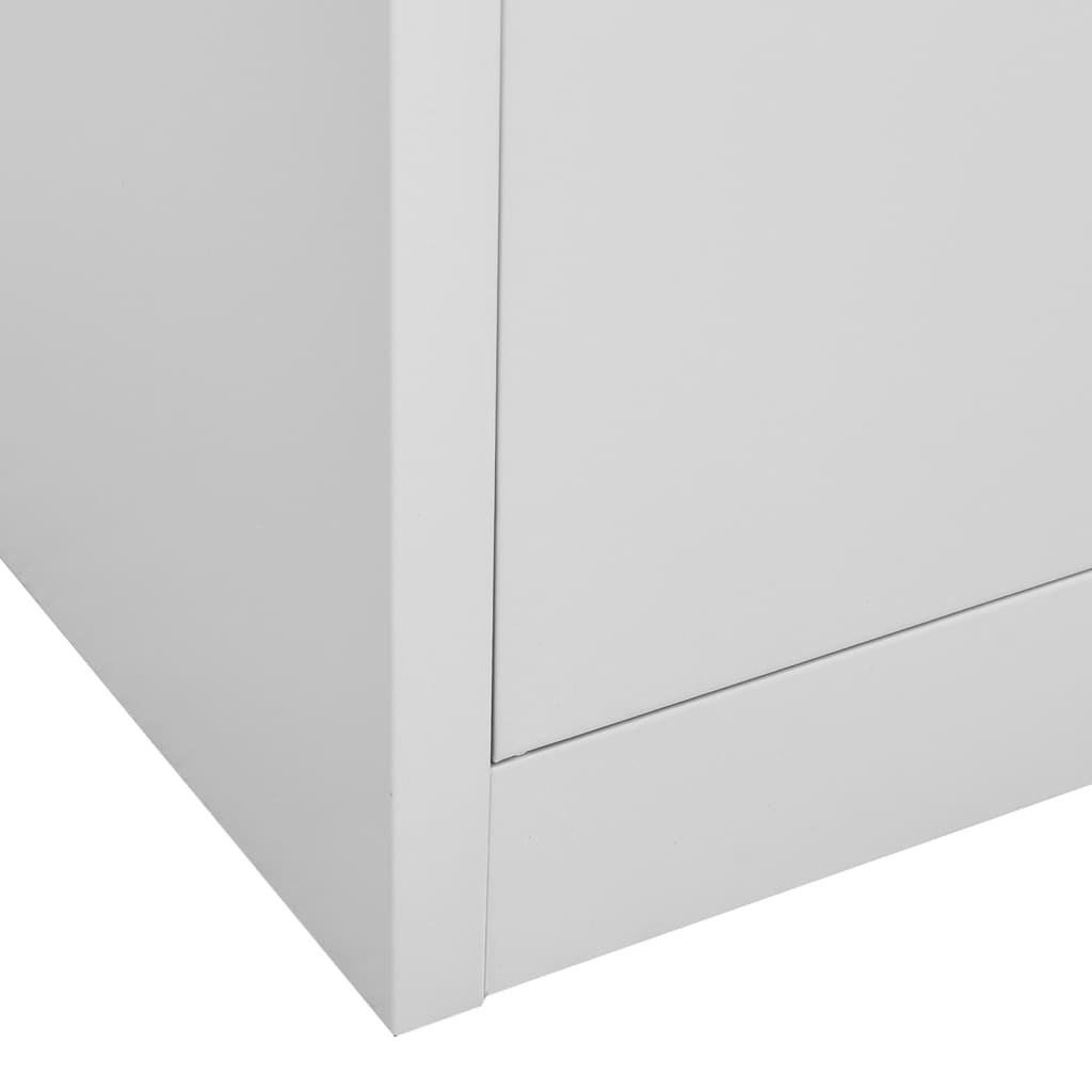 vidaXL Locker Cabinet Light Gray 35.4"x17.7"x36.4" Steel-6