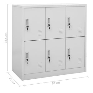 vidaXL Locker Cabinet Light Gray 35.4"x17.7"x36.4" Steel-7