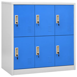 vidaXL Locker Cabinet Light Gray and Blue 35.4"x17.7"x36.4" Steel-0