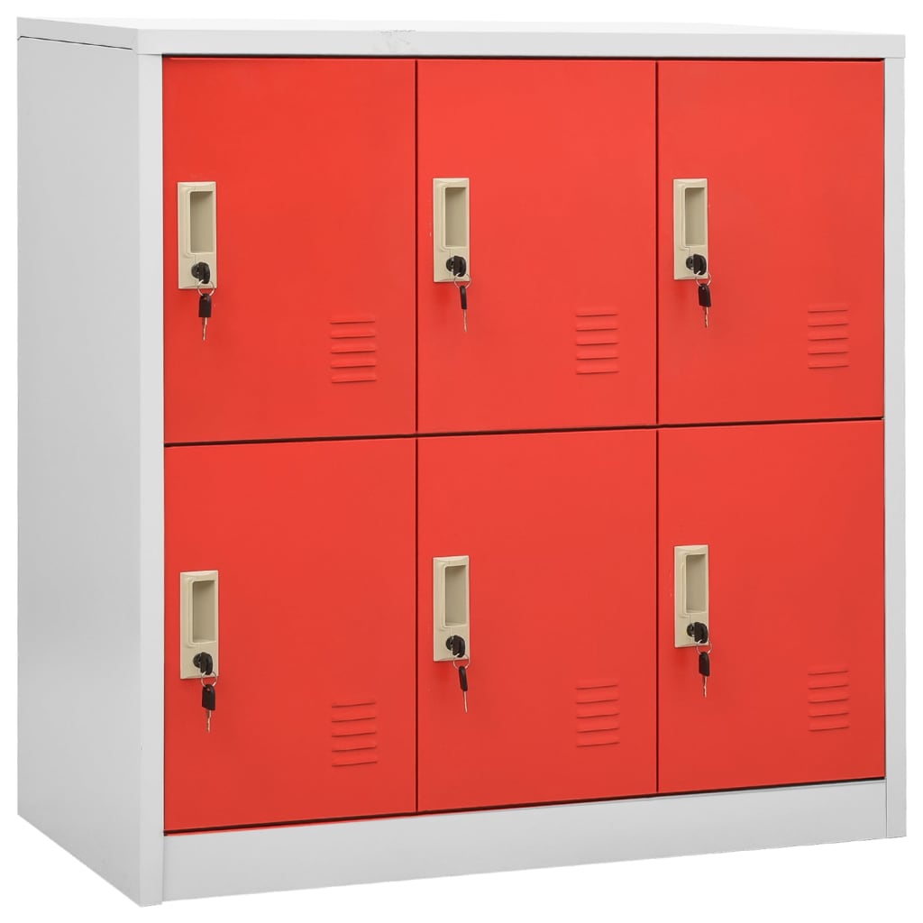 vidaXL Locker Cabinet Light Gray and Red 35.4"x17.7"x36.4" Steel-0