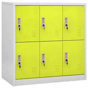 vidaXL Locker Cabinet Light Gray and Green 35.4"x17.7"x36.4" Steel-0