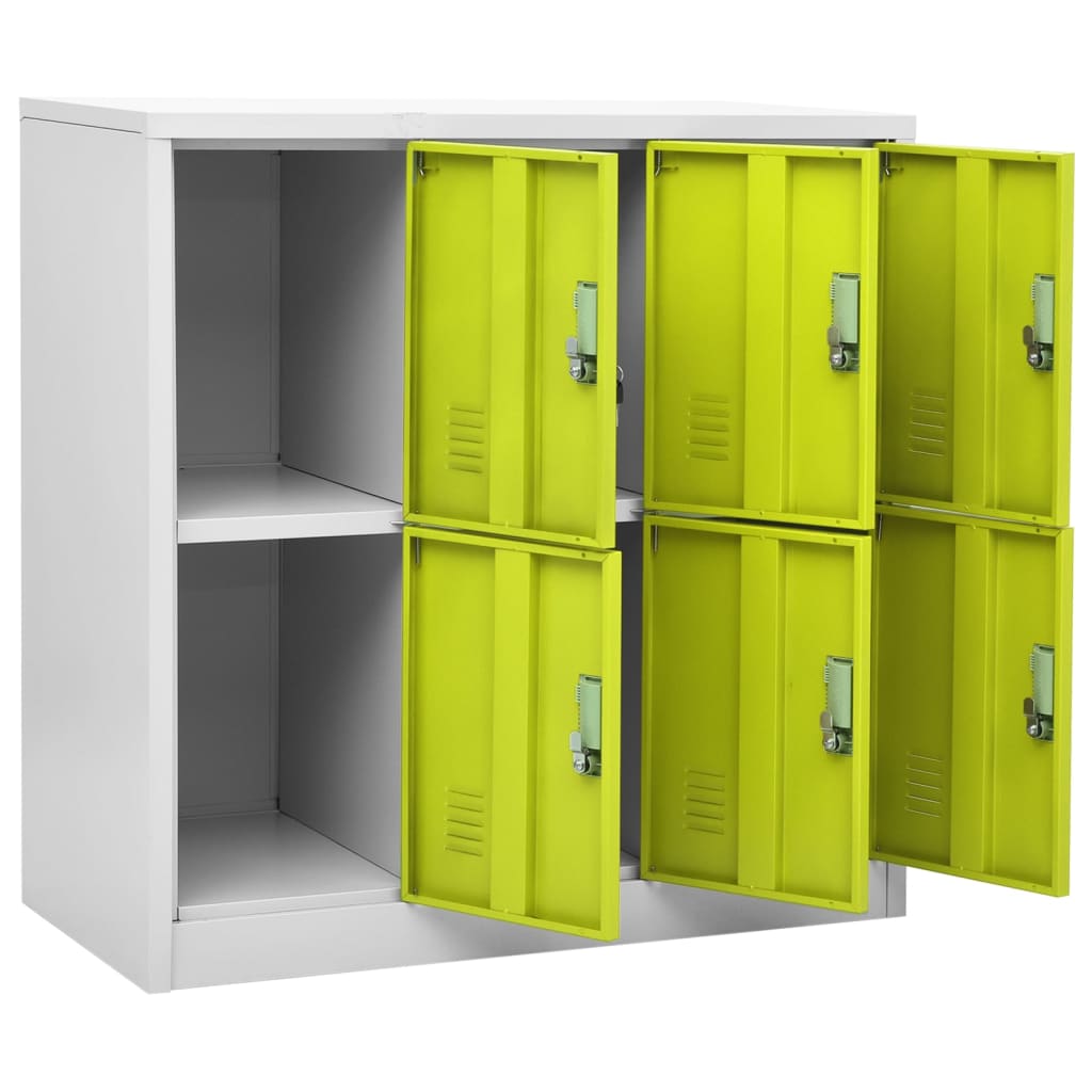 vidaXL Locker Cabinet Light Gray and Green 35.4"x17.7"x36.4" Steel-5