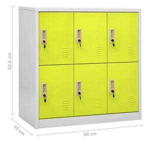 vidaXL Locker Cabinet Light Gray and Green 35.4"x17.7"x36.4" Steel-7