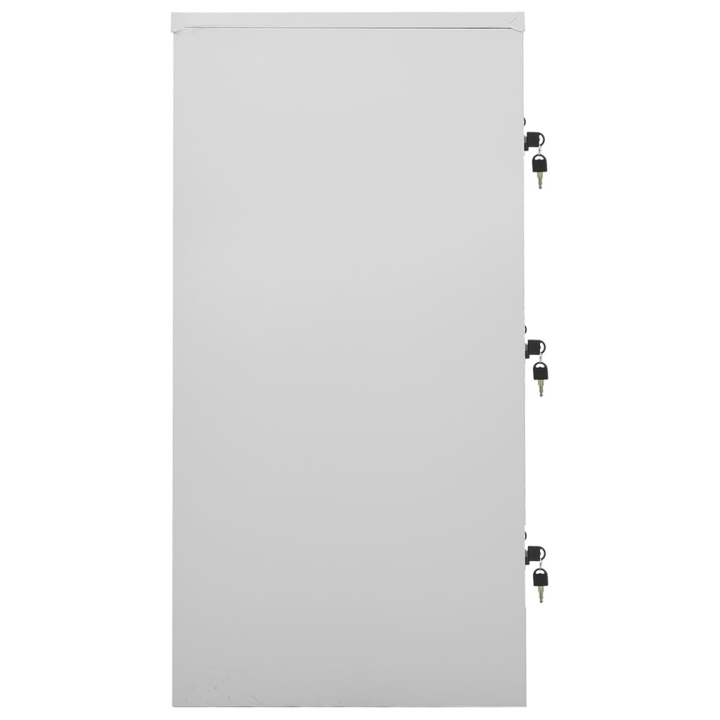 vidaXL Locker Cabinet Light Gray 35.4"x17.7"x36.4" Steel-3