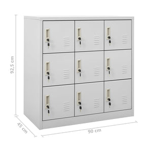 vidaXL Locker Cabinet Light Gray 35.4"x17.7"x36.4" Steel-7