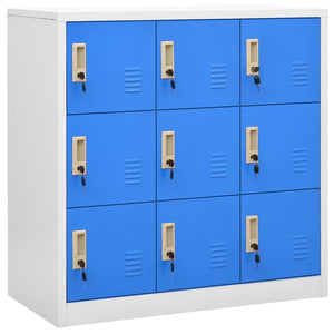 vidaXL Locker Cabinet Light Gray and Blue 35.4"x17.7"x36.4" Steel-0