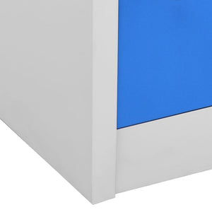 vidaXL Locker Cabinet Light Gray and Blue 35.4"x17.7"x36.4" Steel-6