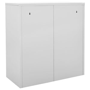vidaXL Locker Cabinet Light Gray and Red 35.4"x17.7"x36.4" Steel-4