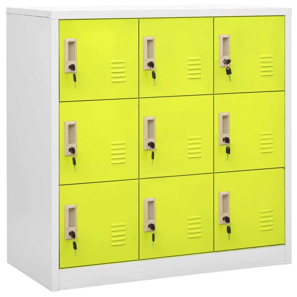 vidaXL Locker Cabinet Light Gray and Green 35.4"x17.7"x36.4" Steel-0