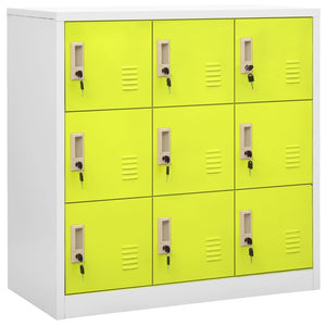 vidaXL Locker Cabinet Light Gray and Green 35.4"x17.7"x36.4" Steel-0