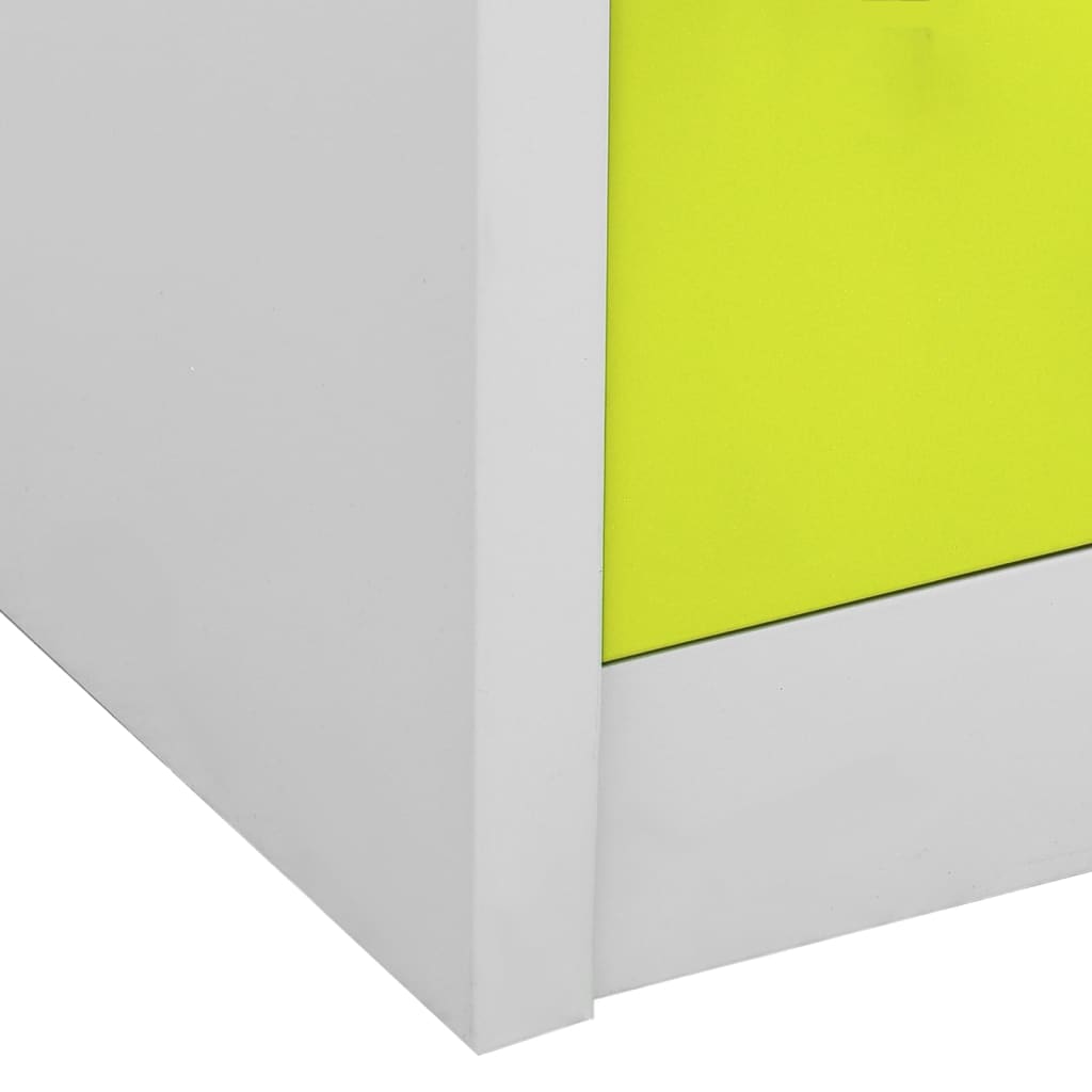 vidaXL Locker Cabinet Light Gray and Green 35.4"x17.7"x36.4" Steel-6