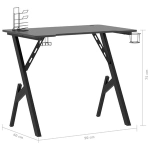vidaXL Gaming Desk with Y Shape Legs Home Office Computer Table Furniture-4
