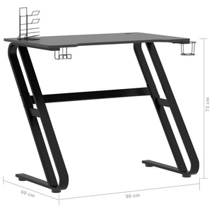 vidaXL Gaming Desk with ZZ Shape Legs Home Office Computer Table Furniture-2