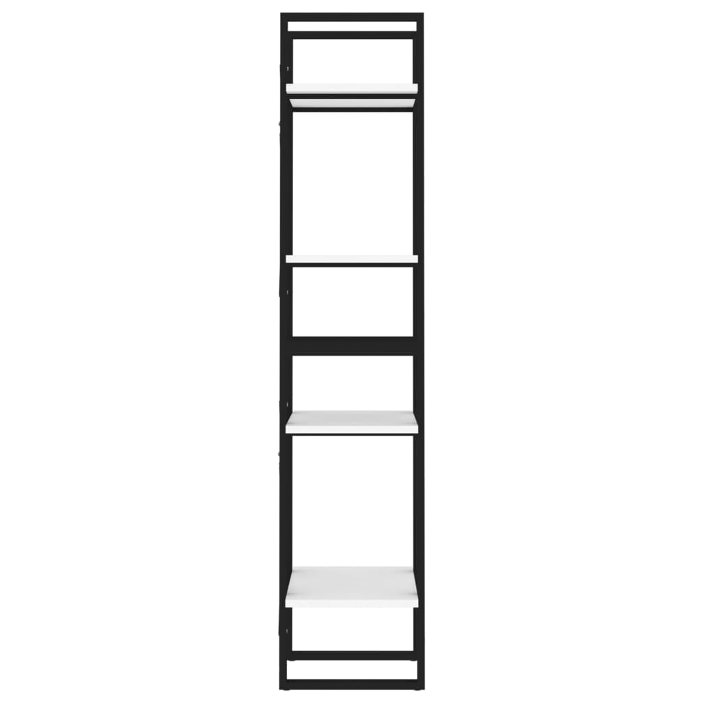 vidaXL 4-Tier Book Cabinet White 15.7"x11.8"x55.1" Engineered Wood-4