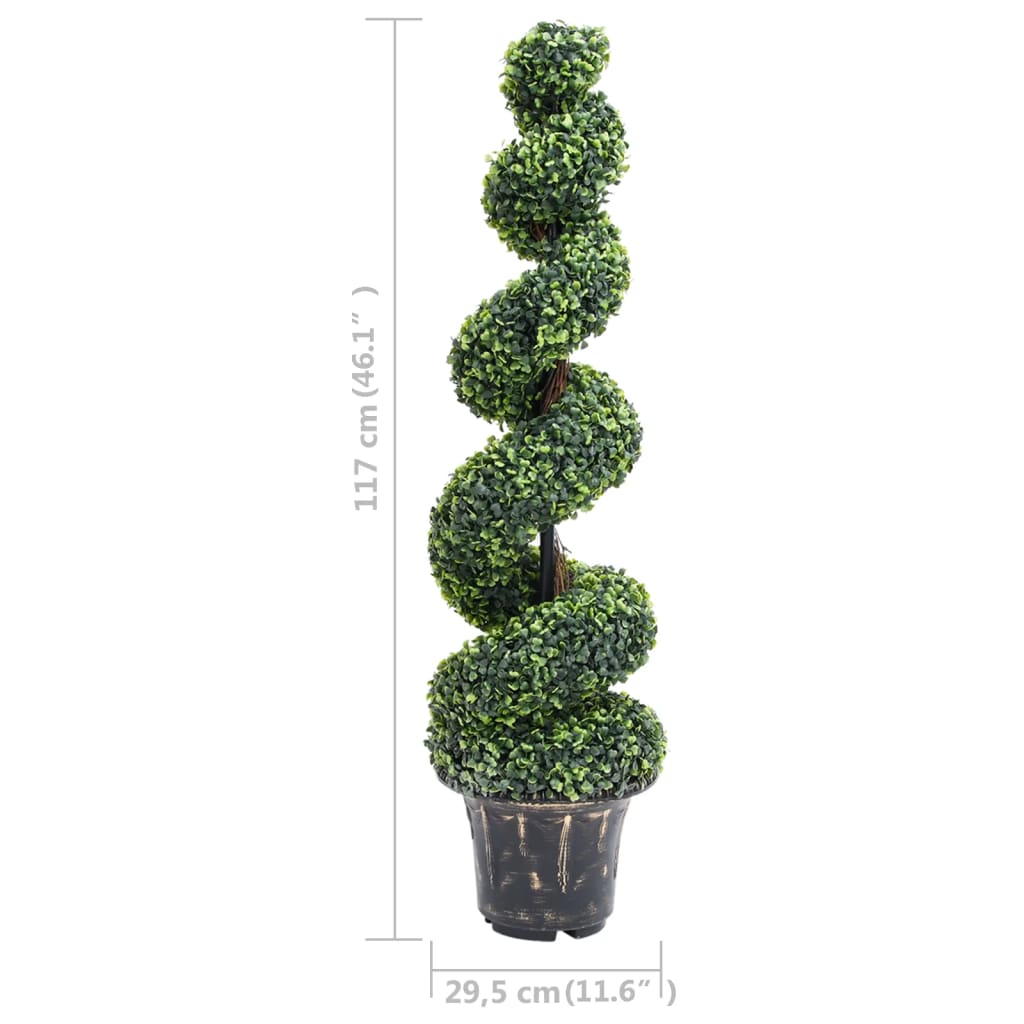 vidaXL Artificial Topiary Tree Boxwood Plant with Pot Faux Boxwood Green 46.1"-14