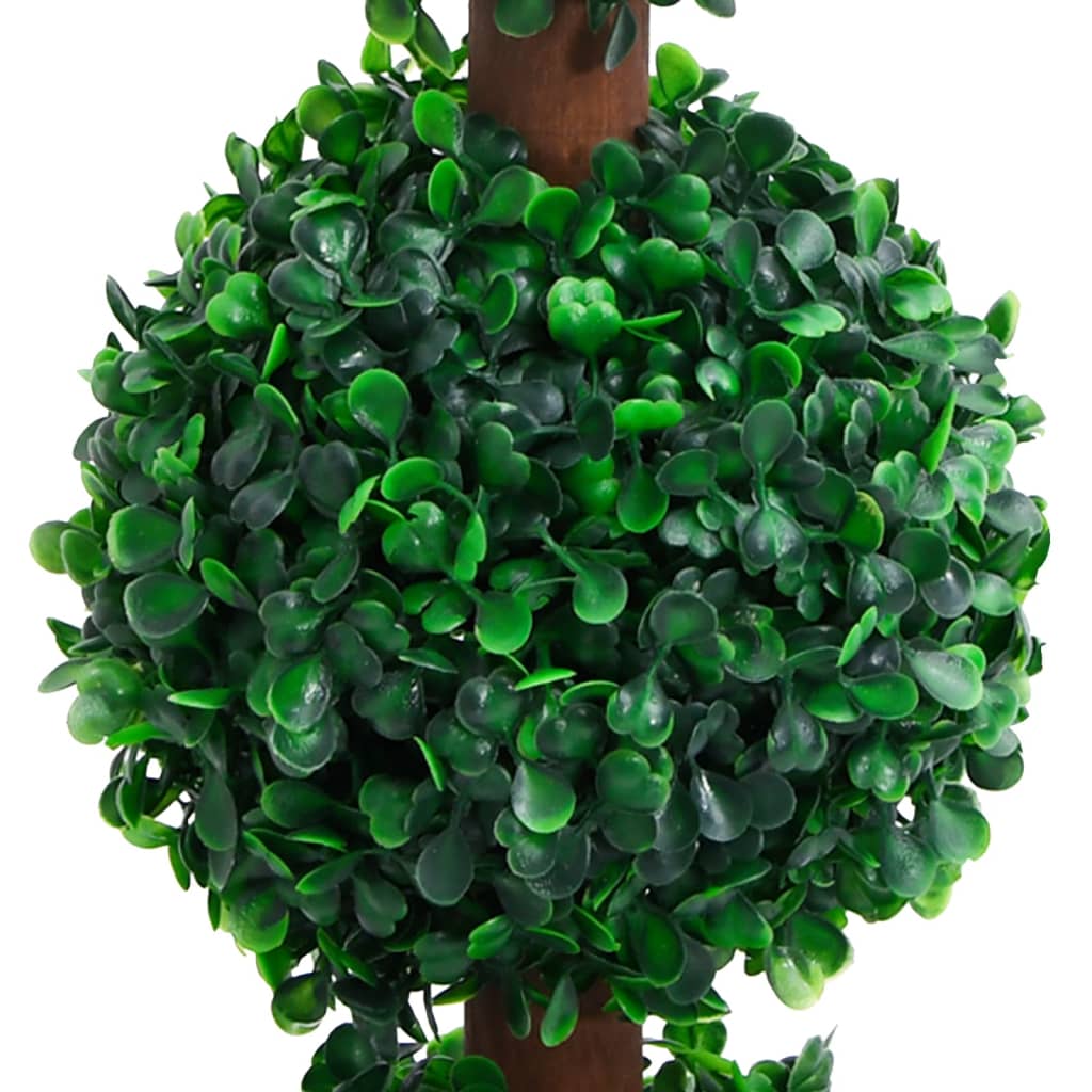 vidaXL Artificial Topiary Tree Faux Boxwood Ball with Pot Fake Plant Green 28"-17