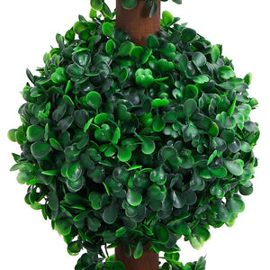 vidaXL Artificial Topiary Tree Faux Boxwood Ball with Pot Fake Plant Green 28"-17