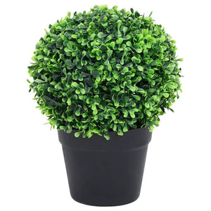 vidaXL Artificial Plant 2 Pcs Fake Plant Ball Shaped Fake Boxwood with Pots-17