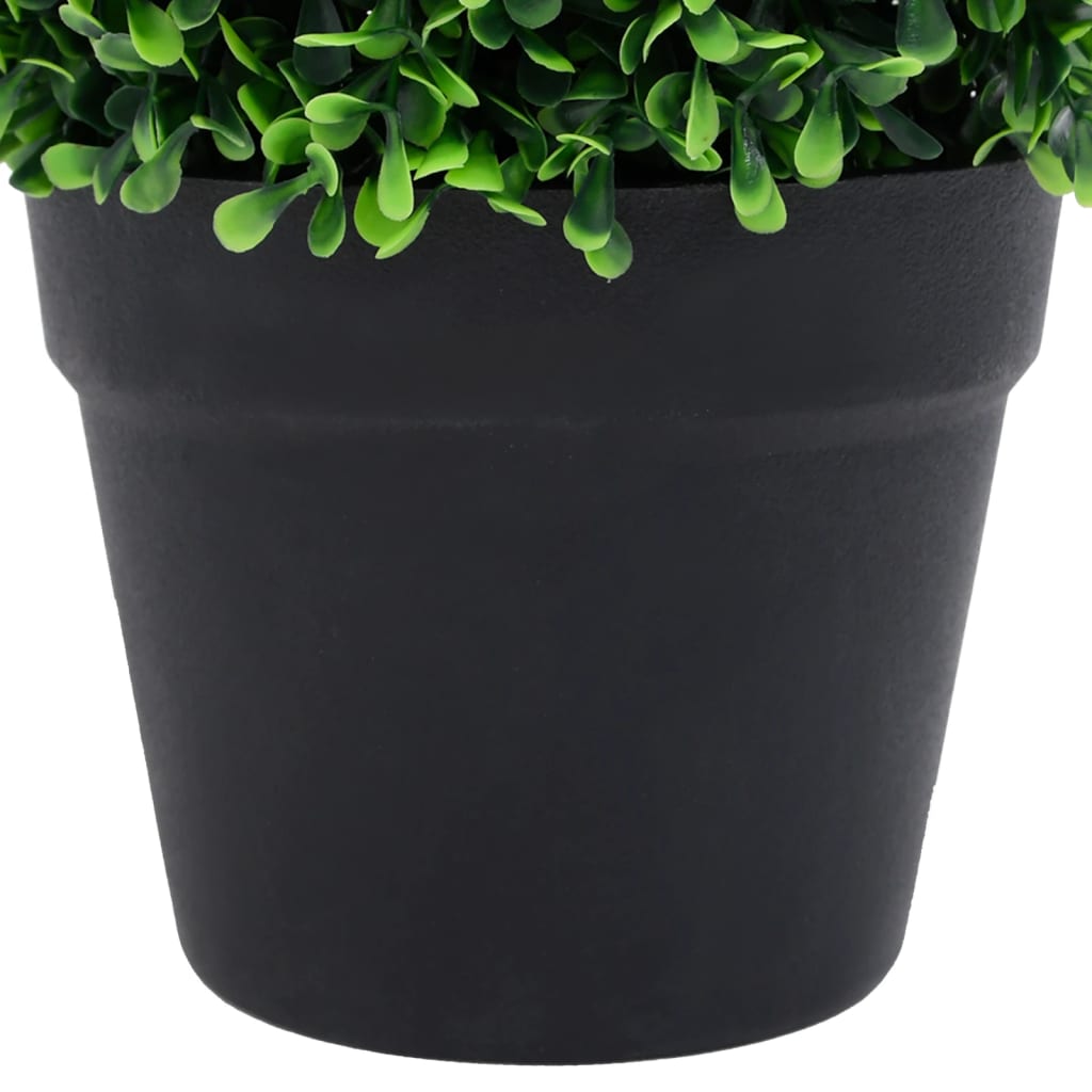 vidaXL Artificial Plant 2 Pcs Fake Plant Ball Shaped Fake Boxwood with Pots-9