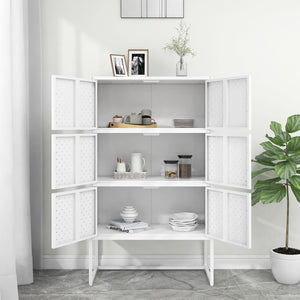 vidaXL Storage Cabinet Sideboard Cabinet for Entryway Bedroom Office Steel-11
