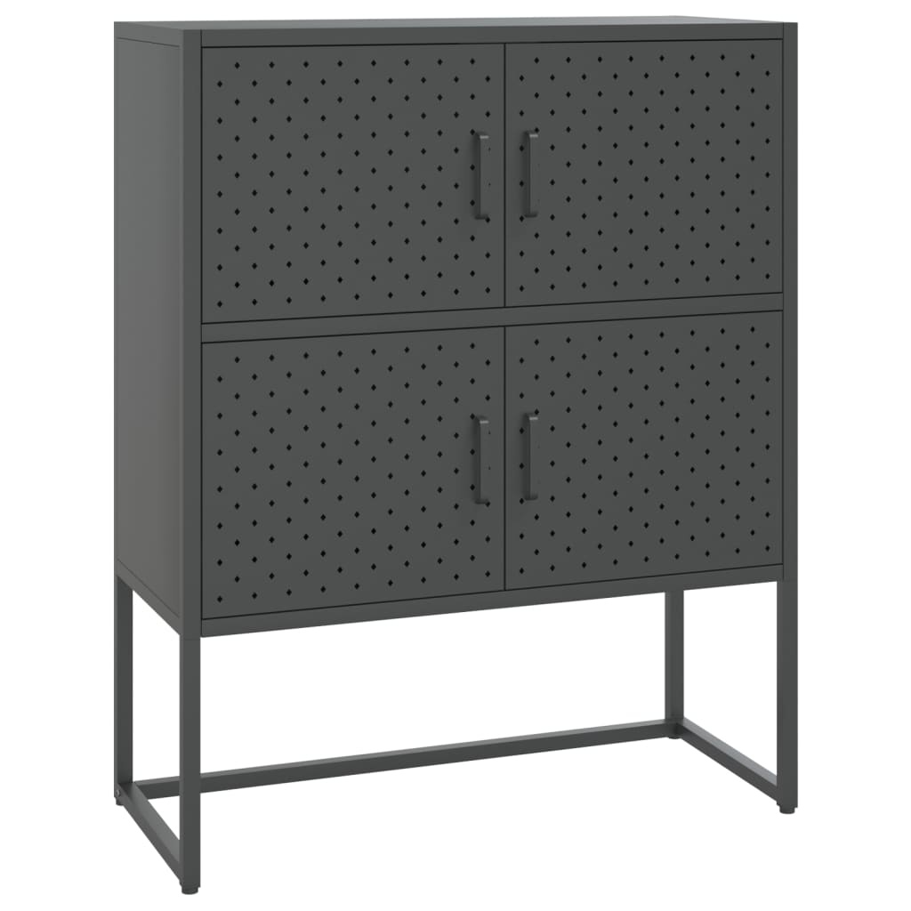 vidaXL Storage Cabinet Sideboard Cabinet for Entryway Bedroom Office Steel-12