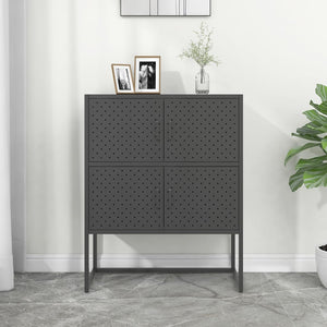 vidaXL Storage Cabinet Sideboard Cabinet for Entryway Bedroom Office Steel-10