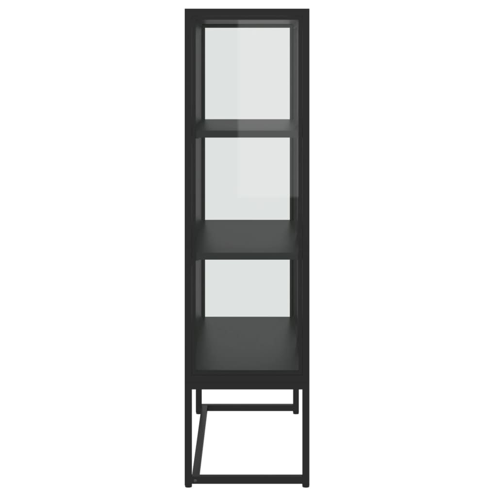 vidaXL Storage Cabinet for Entryway Hallway Office Steel and Tempered Glass-19