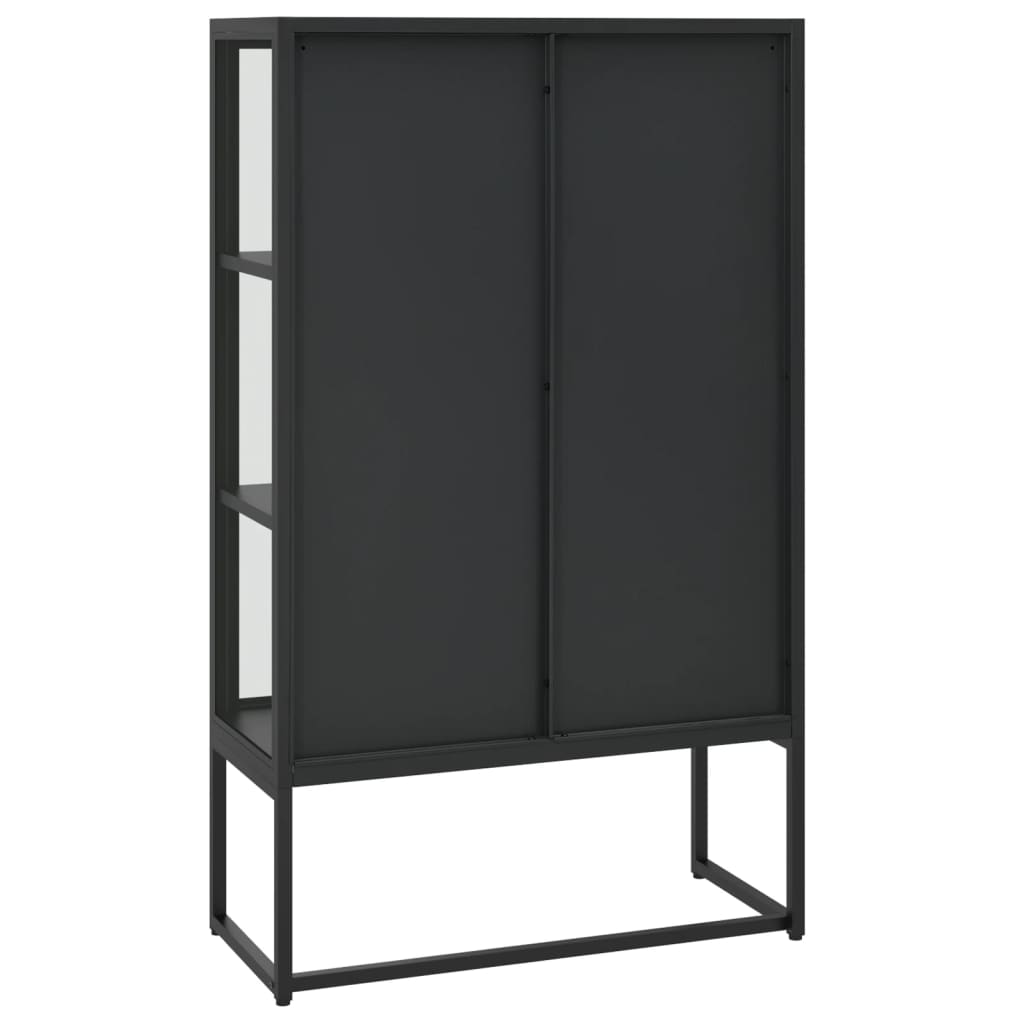 vidaXL Storage Cabinet for Entryway Hallway Office Steel and Tempered Glass-21