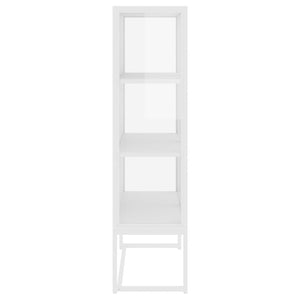 vidaXL Storage Cabinet for Entryway Hallway Office Steel and Tempered Glass-7