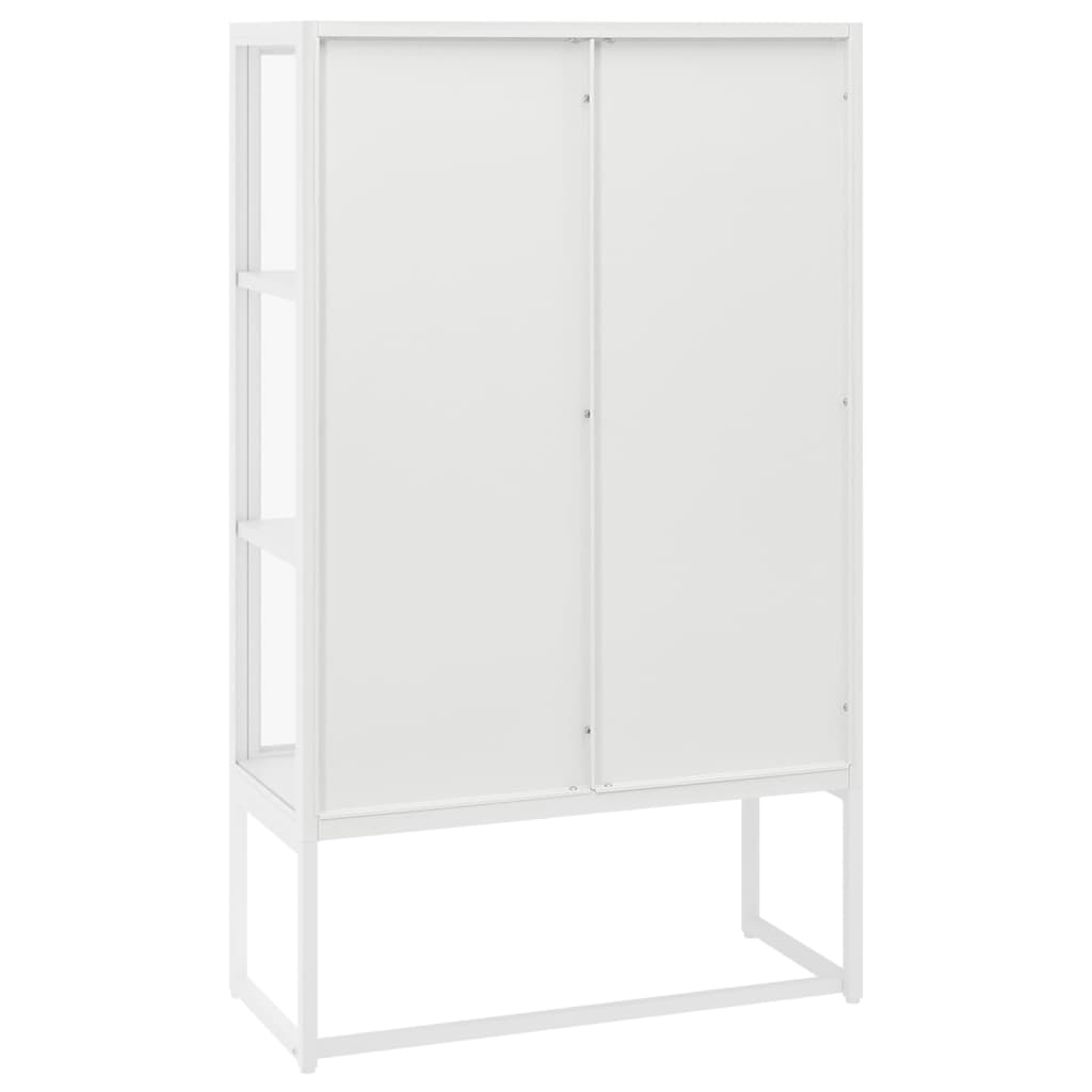 vidaXL Storage Cabinet for Entryway Hallway Office Steel and Tempered Glass-10