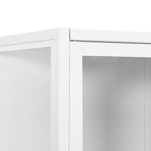 vidaXL Storage Cabinet for Entryway Hallway Office Steel and Tempered Glass-13