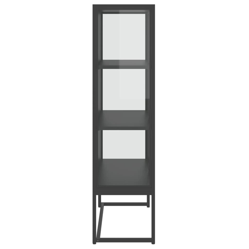 vidaXL Storage Cabinet for Entryway Hallway Office Steel and Tempered Glass-6