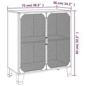 vidaXL Storage Cabinet File Cabinet with Doors for Living Room Metal and MDF-16