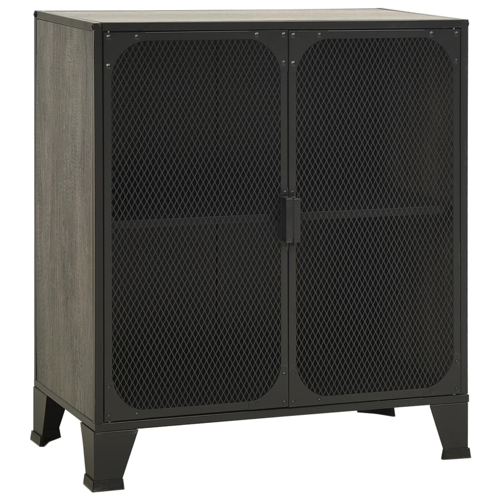 vidaXL Storage Cabinet File Cabinet with Doors for Living Room Metal and MDF-1