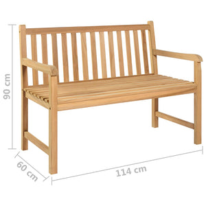 vidaXL Outdoor Patio Bench Garden Front Porch Chair Bench Solid Wood Teak-6