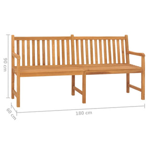 vidaXL Outdoor Patio Bench Garden Front Porch Chair Bench Solid Wood Teak-27