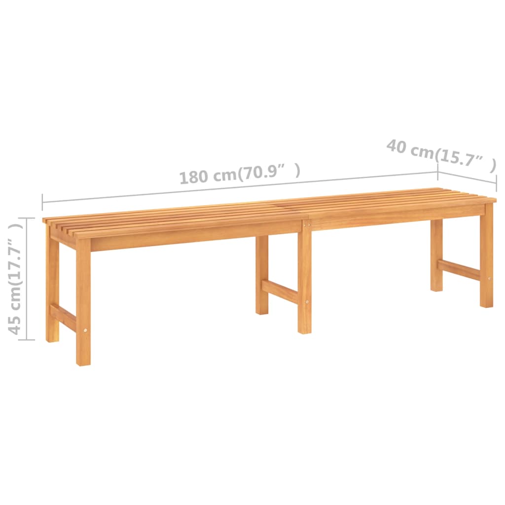 vidaXL Outdoor Patio Bench Garden Bench with Wooden Frame Solid Wood Teak-17