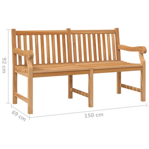 vidaXL Outdoor Patio Bench 2-Seater Garden Bench Loveseat Solid Wood Teak-5