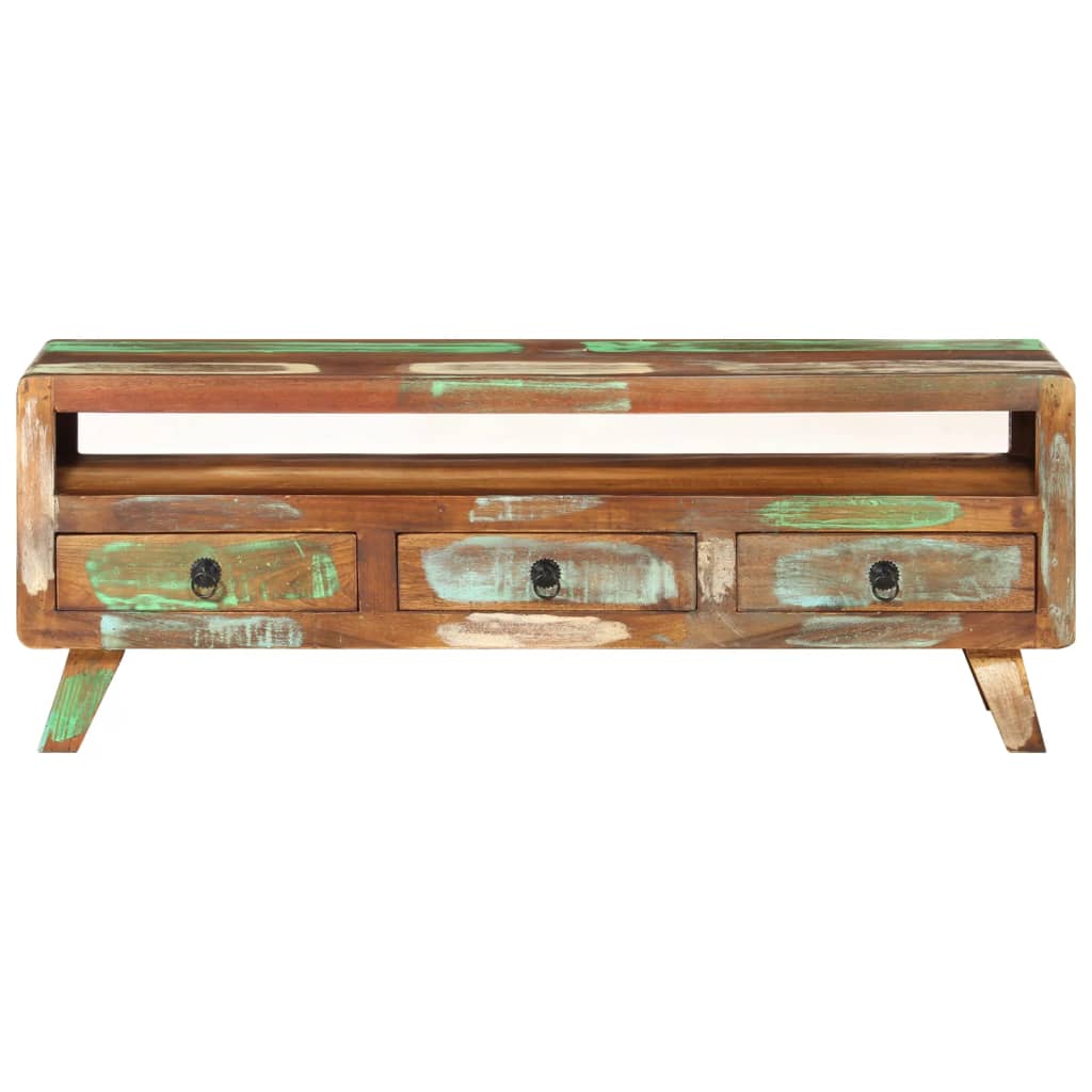 vidaXL TV Stand Multicolor 43.3"x11.8"x15.7" Solid Wood Reclaimed-1