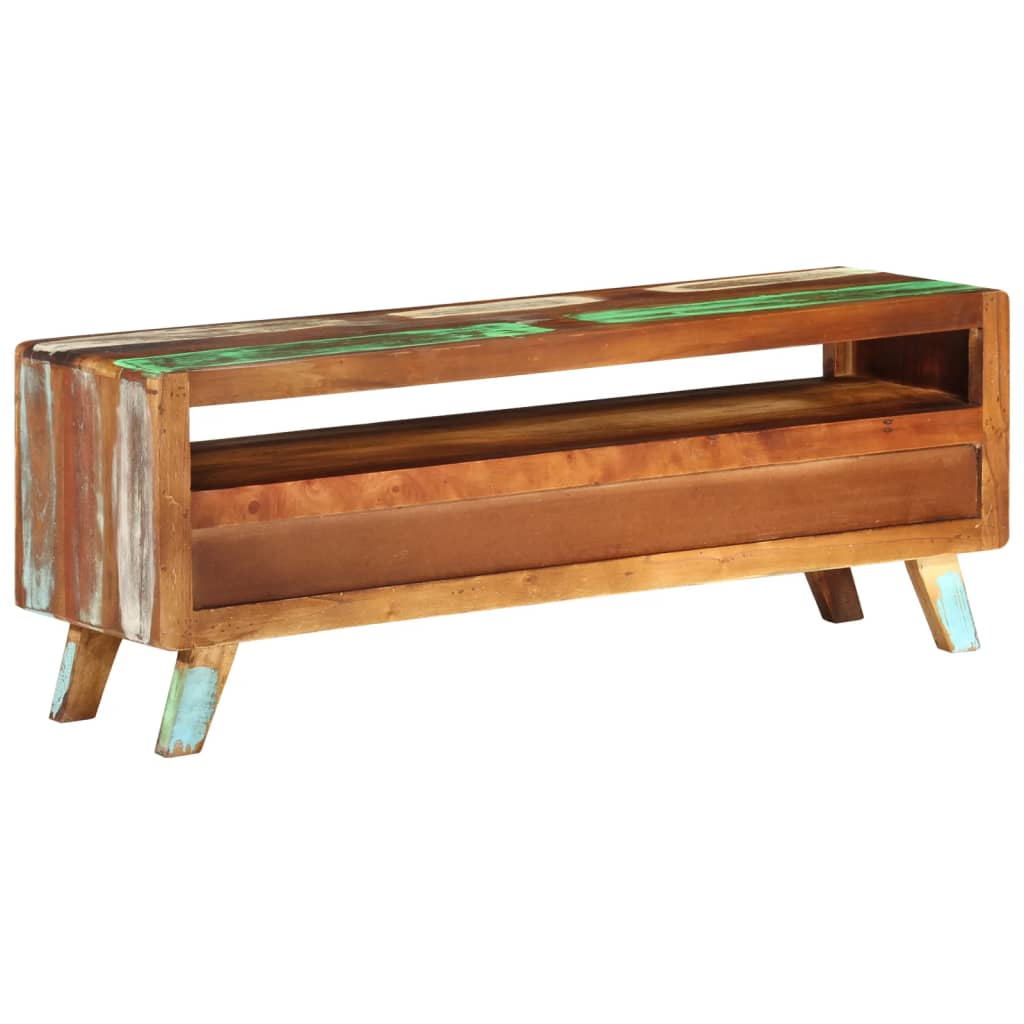 vidaXL TV Stand Multicolor 43.3"x11.8"x15.7" Solid Wood Reclaimed-3