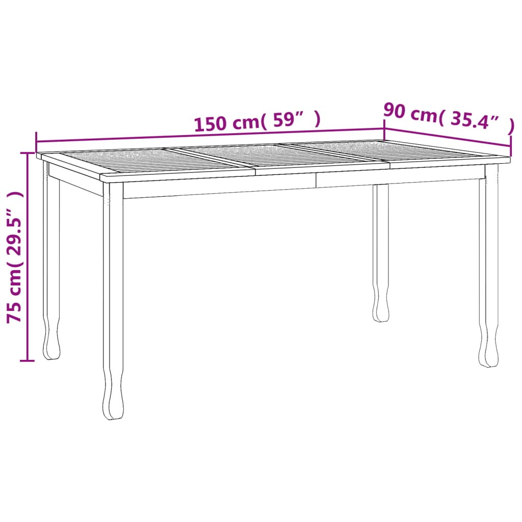 vidaXL Dining Table Rectangular Dining Room Table Furniture Solid Wood Teak-19